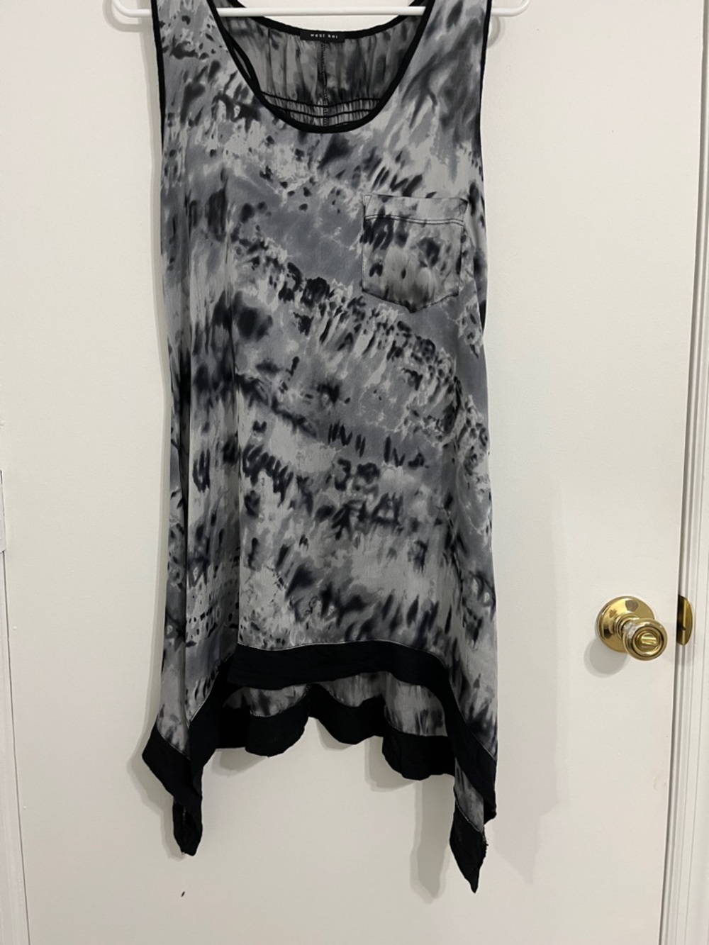 Women’s Gray Tie-Dye Handkerchief Hem dress